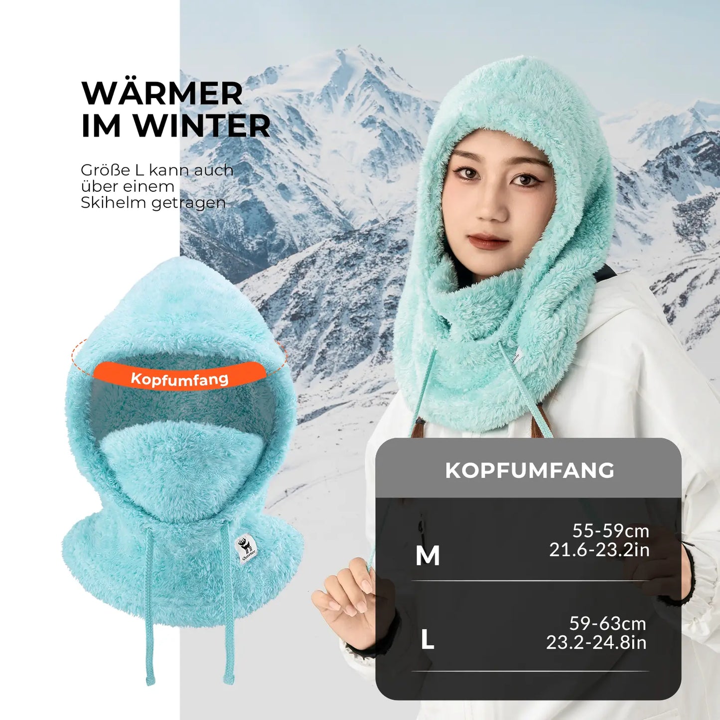 technische details zur winddichten schutzschicht des fleece-schlauchschals.
