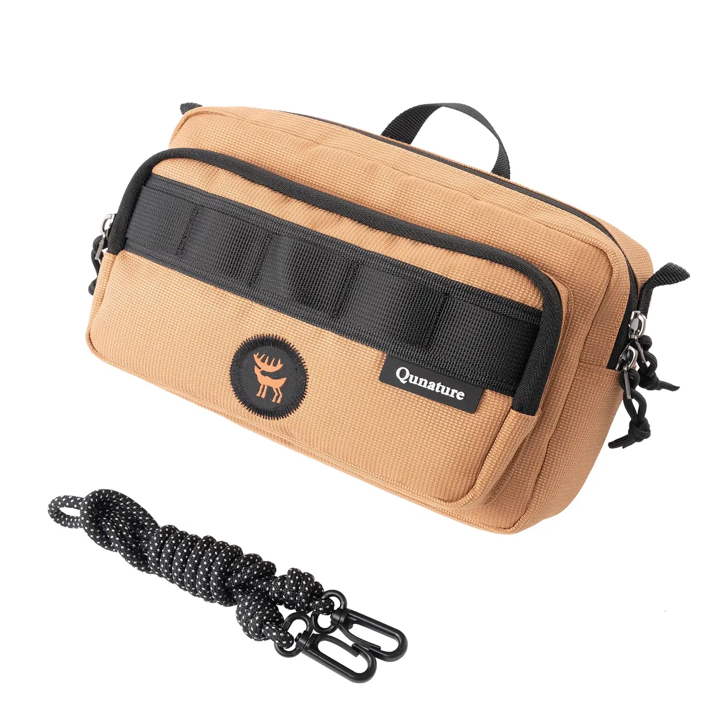 tragbare camping schultertasche in khaki und schwarz