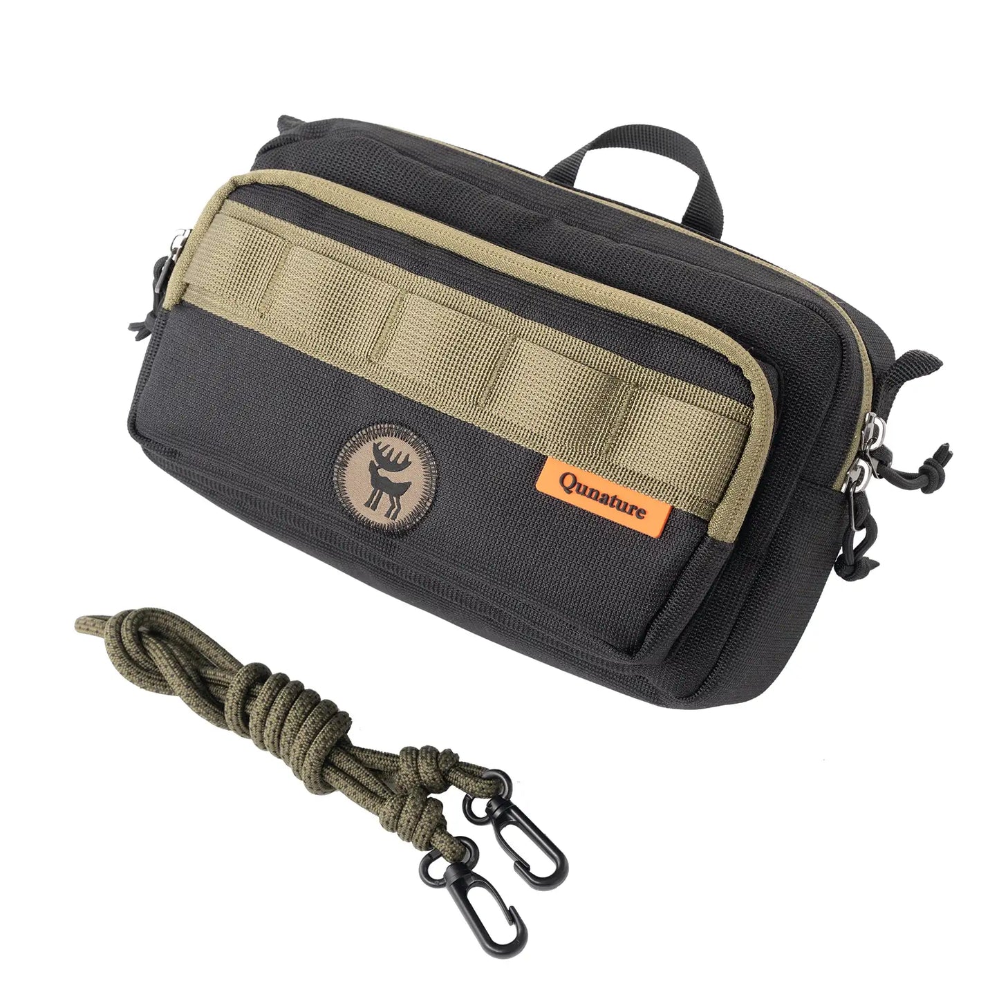 tragbare camping schultertasche in khaki und schwarz