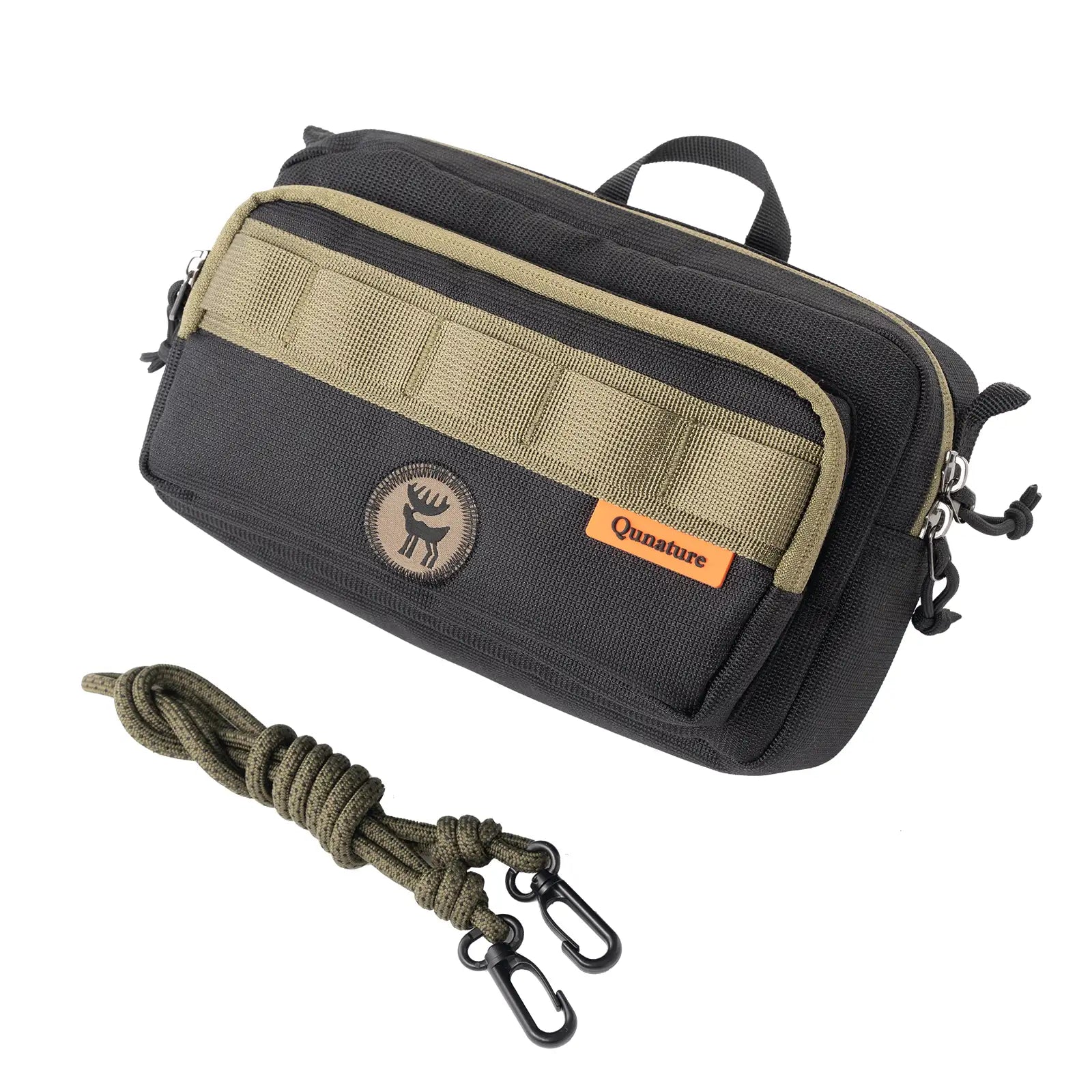 tragbare camping schultertasche in khaki und schwarz