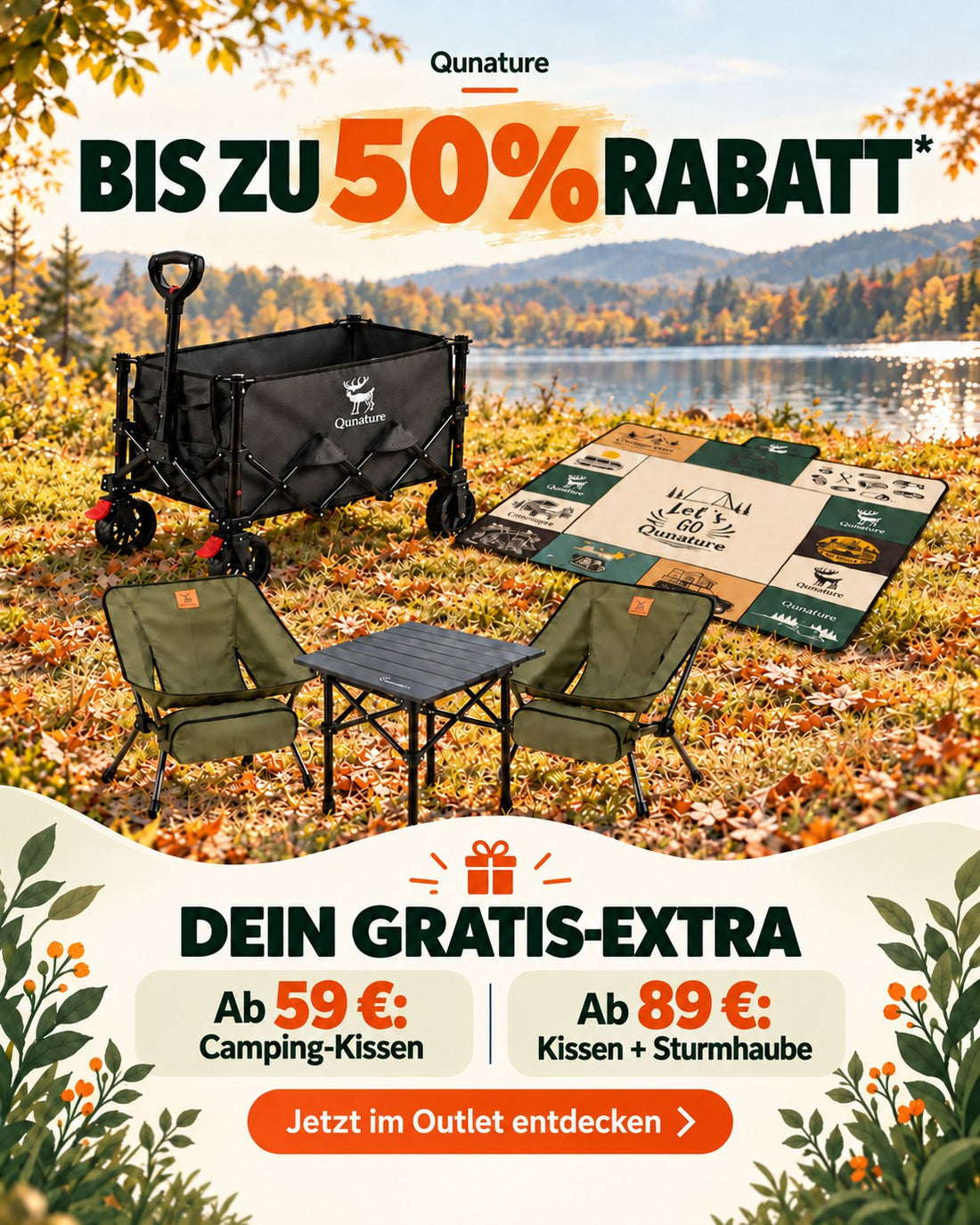 Qunature Outlet: bis zu 50 % Rabatt, Geschenke ab 59 und 89 Euro