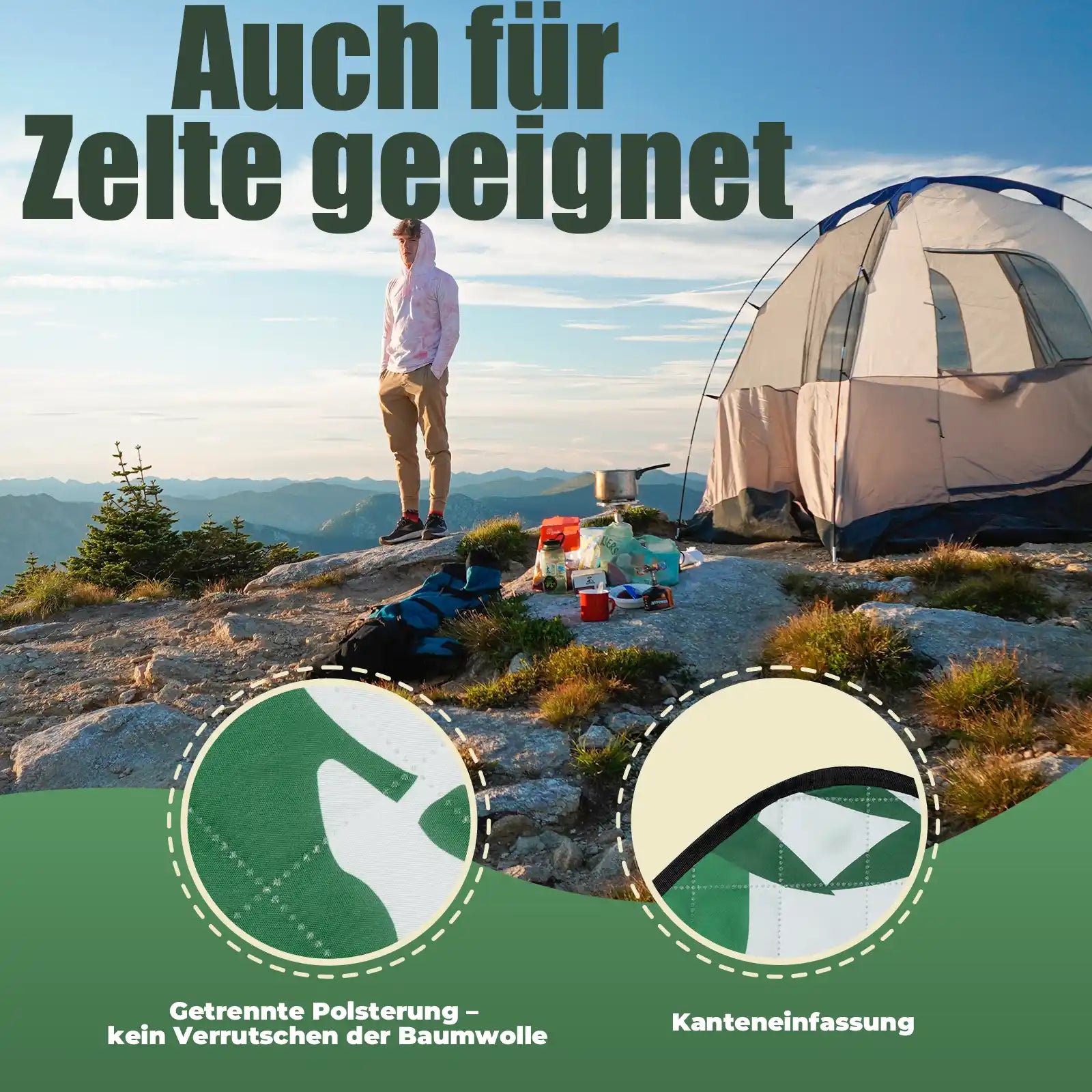 bunte picknickdecke im patchwork-look