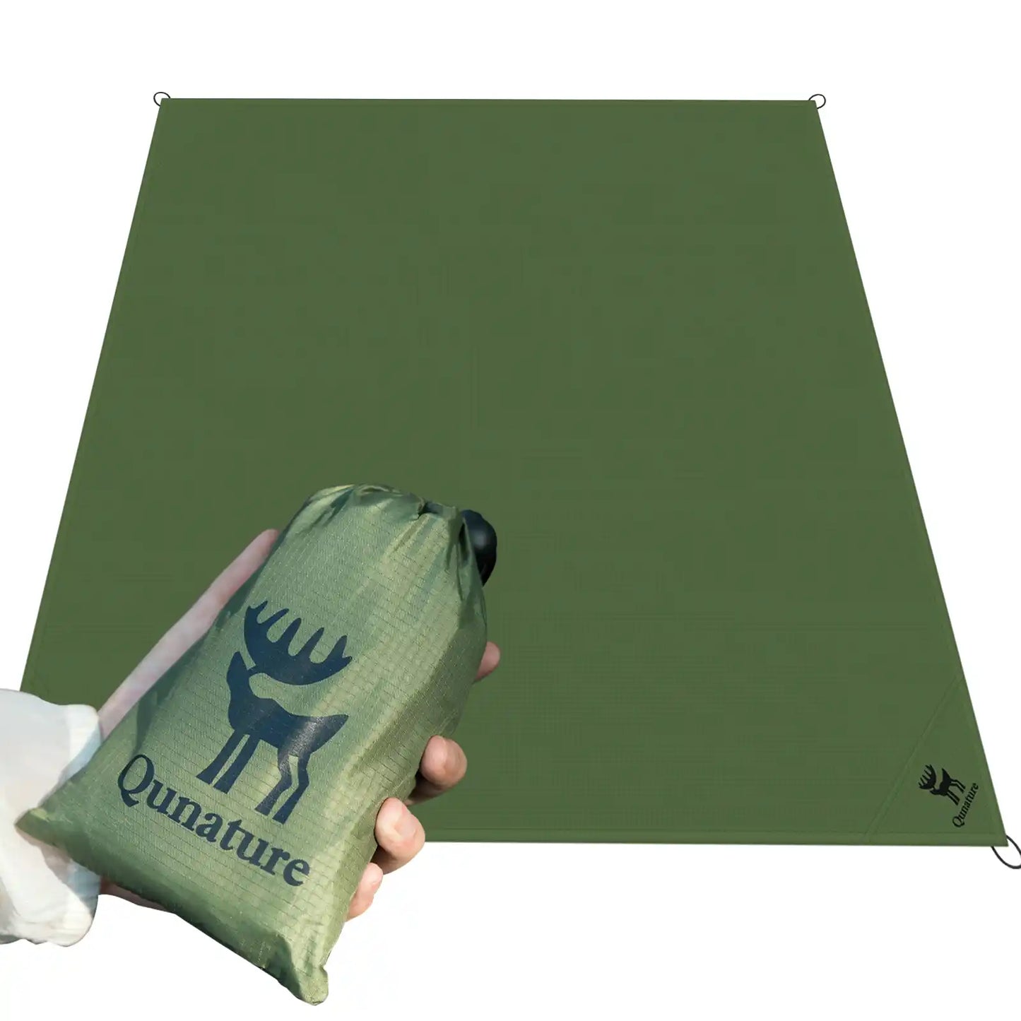 qunature grüne picknickmatte 150x140 cm mit aufbewahrungstasche