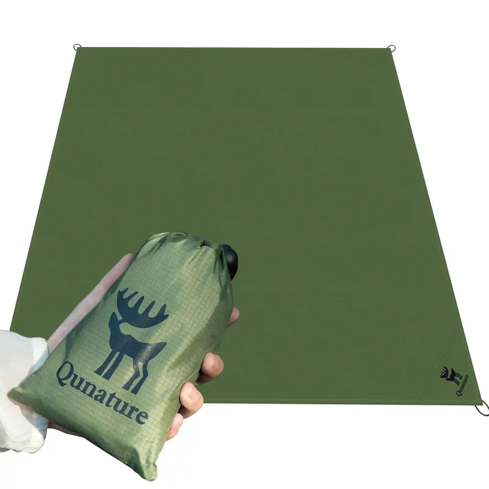 qunature grüne picknickmatte 150x140 cm mit aufbewahrungstasche