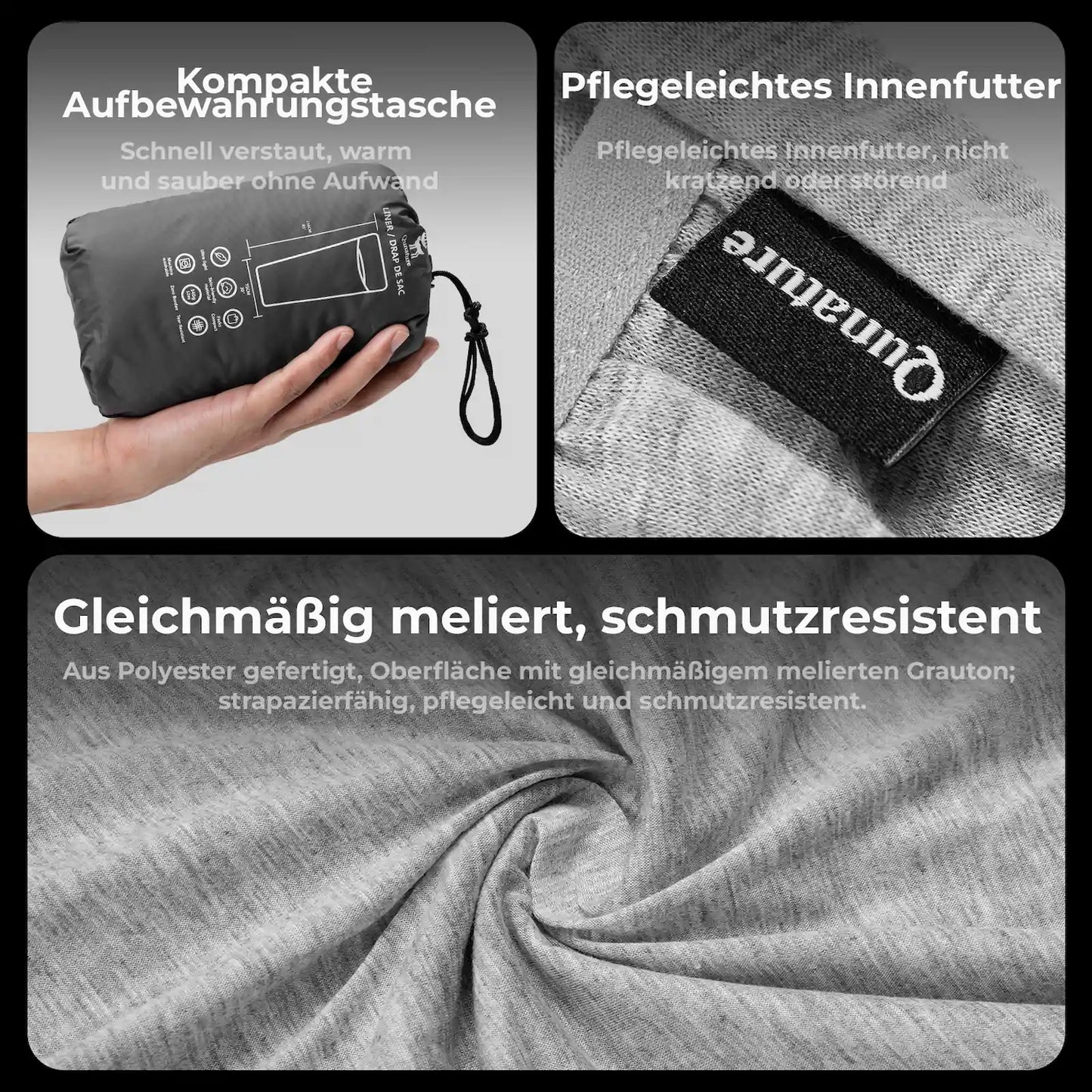 detailaufnahme vom stoff und verpackungsbeutel