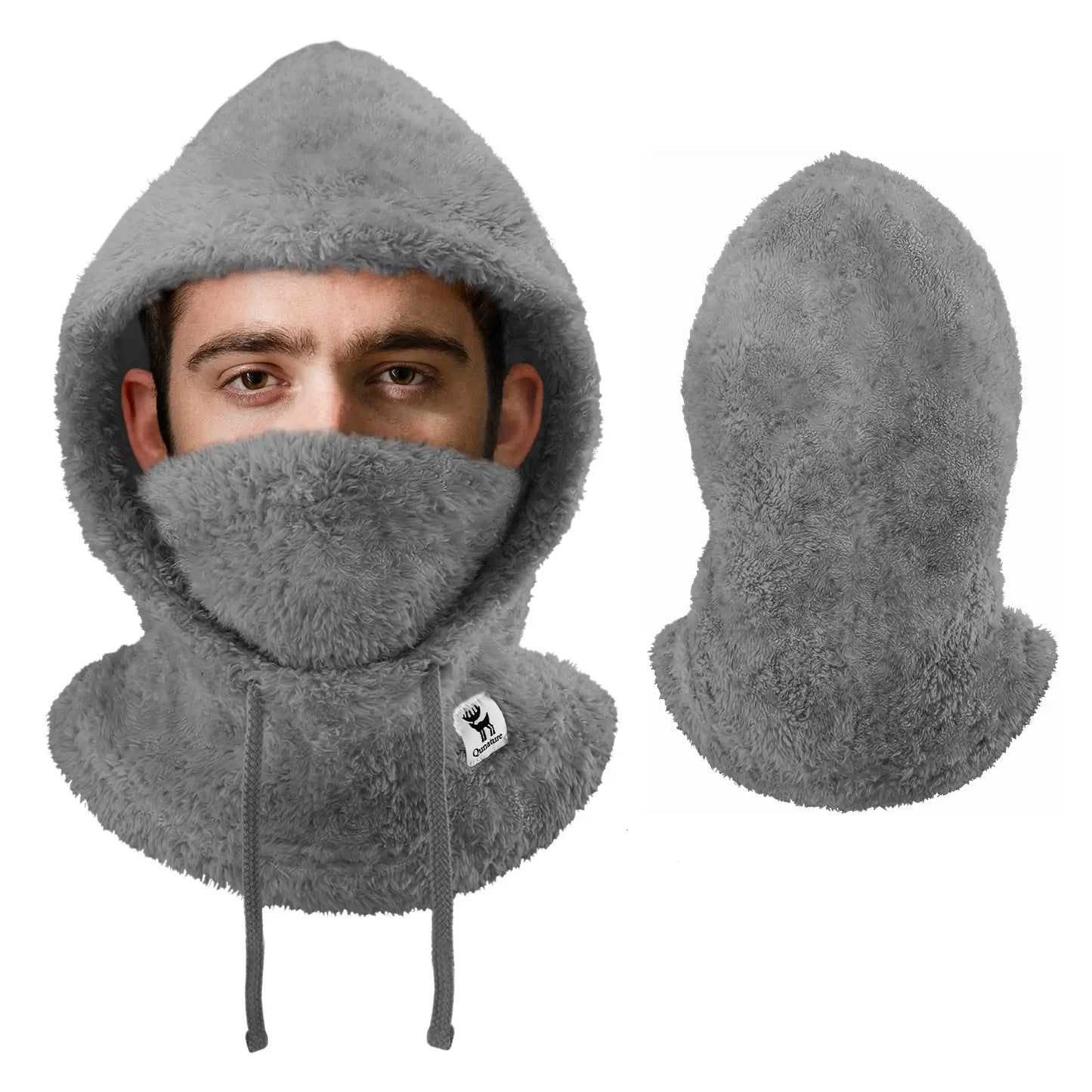 präsentation der verschiedenen farben des nackenwärmers für das winter-outfit.