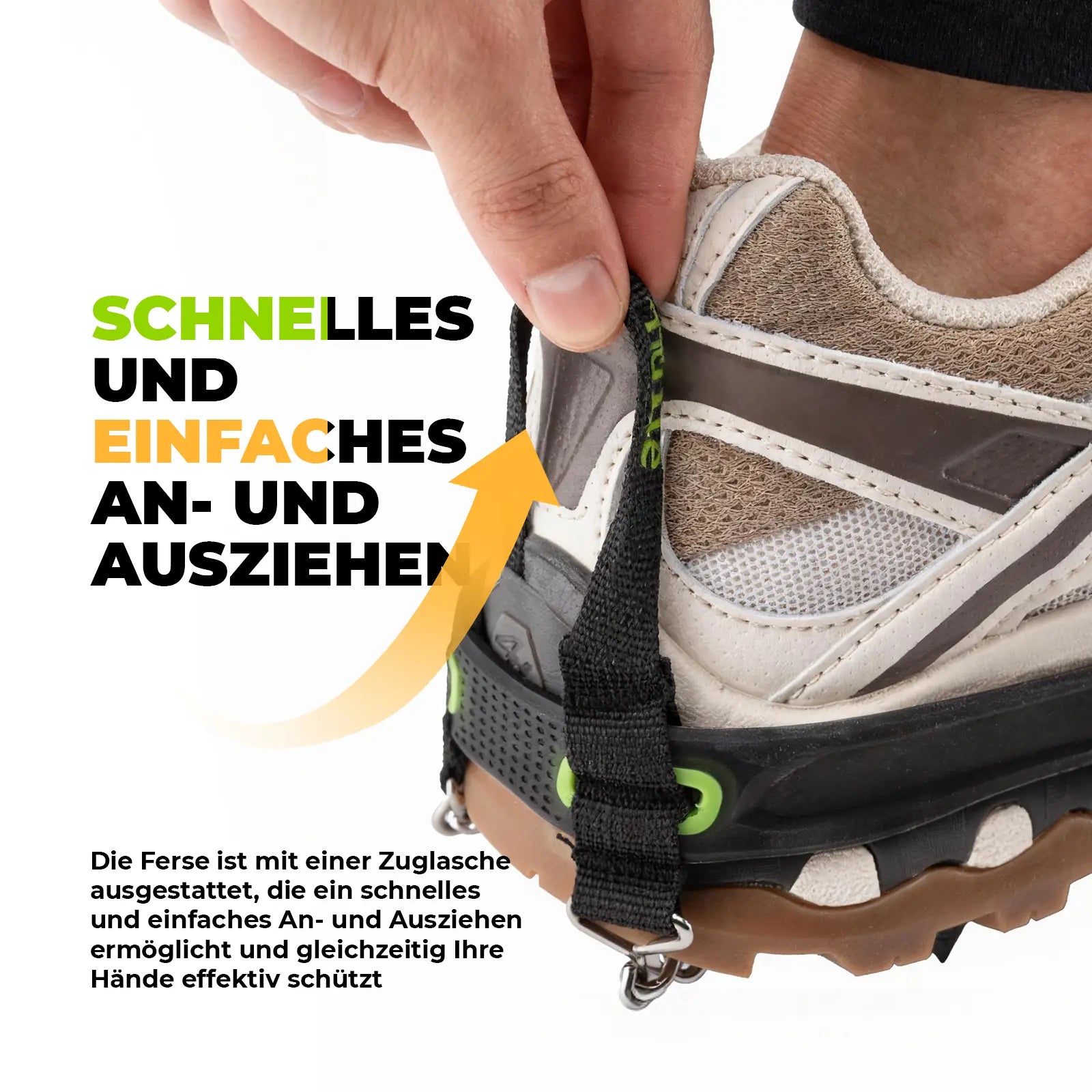 hand bedient zuglasche zum schnellen an- und ablegen