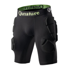 schwarze huftschutzhose mit polstern in der seitenansicht