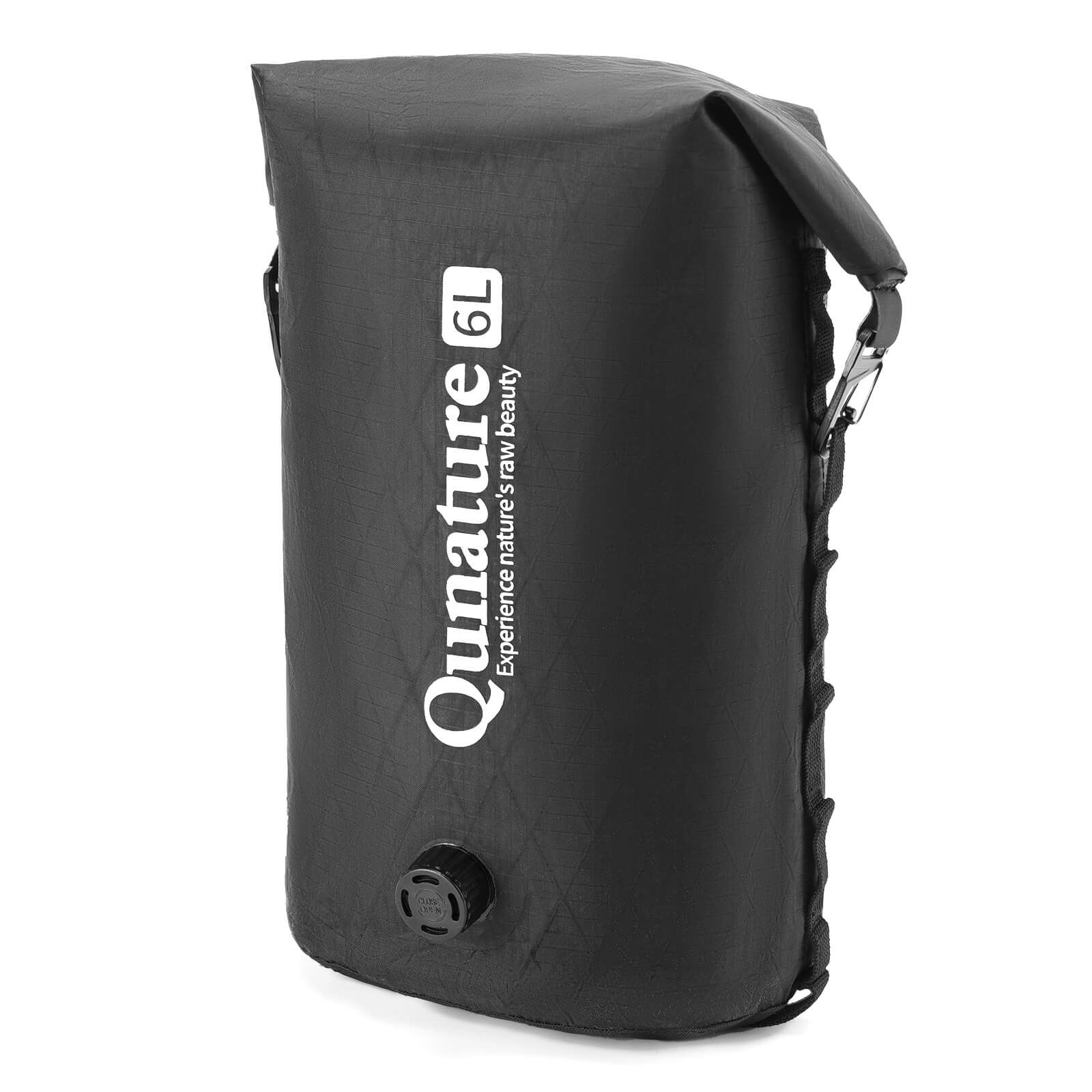 schwarz 6l bikepacking kompressionstasche vorderseite