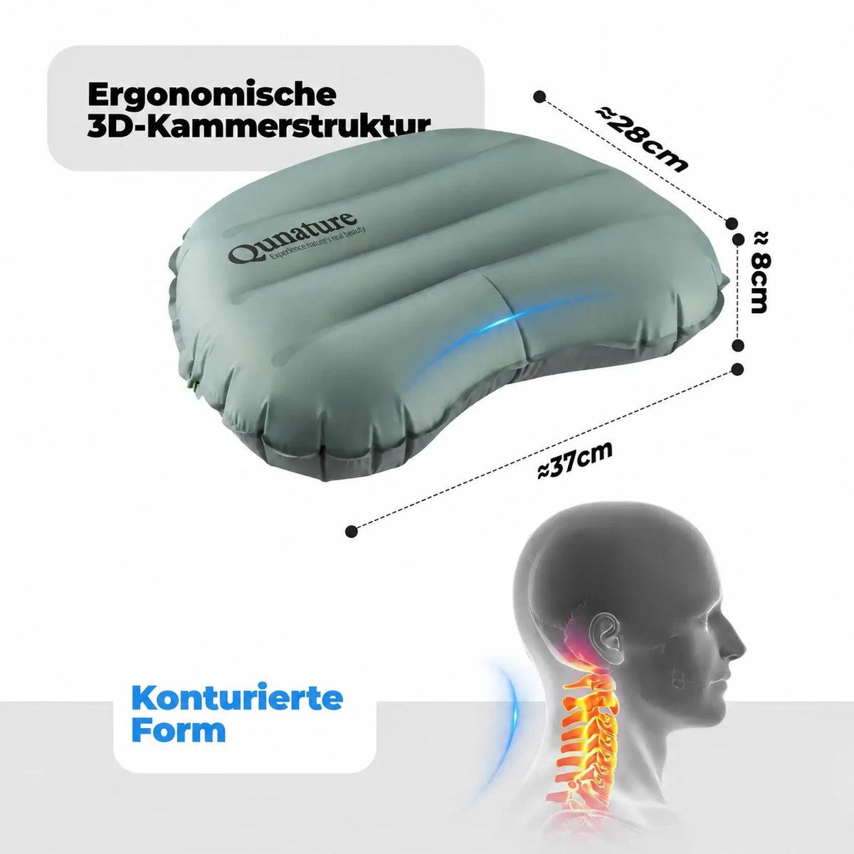 Camping Schlafsystem Set mit Isomatte, Kissen & Luftpumpe