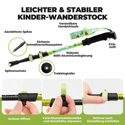Kinder Rucksack 8L & Trekkingstock aus Aluminium