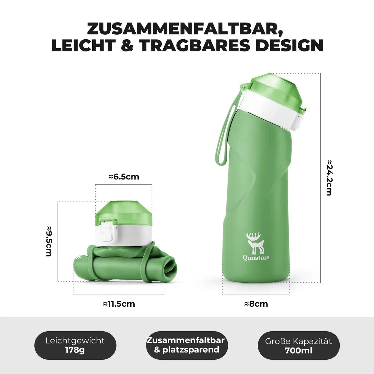 Fahrrad Trinkflaschen Set, isolierte Tasche & faltbare Flasche