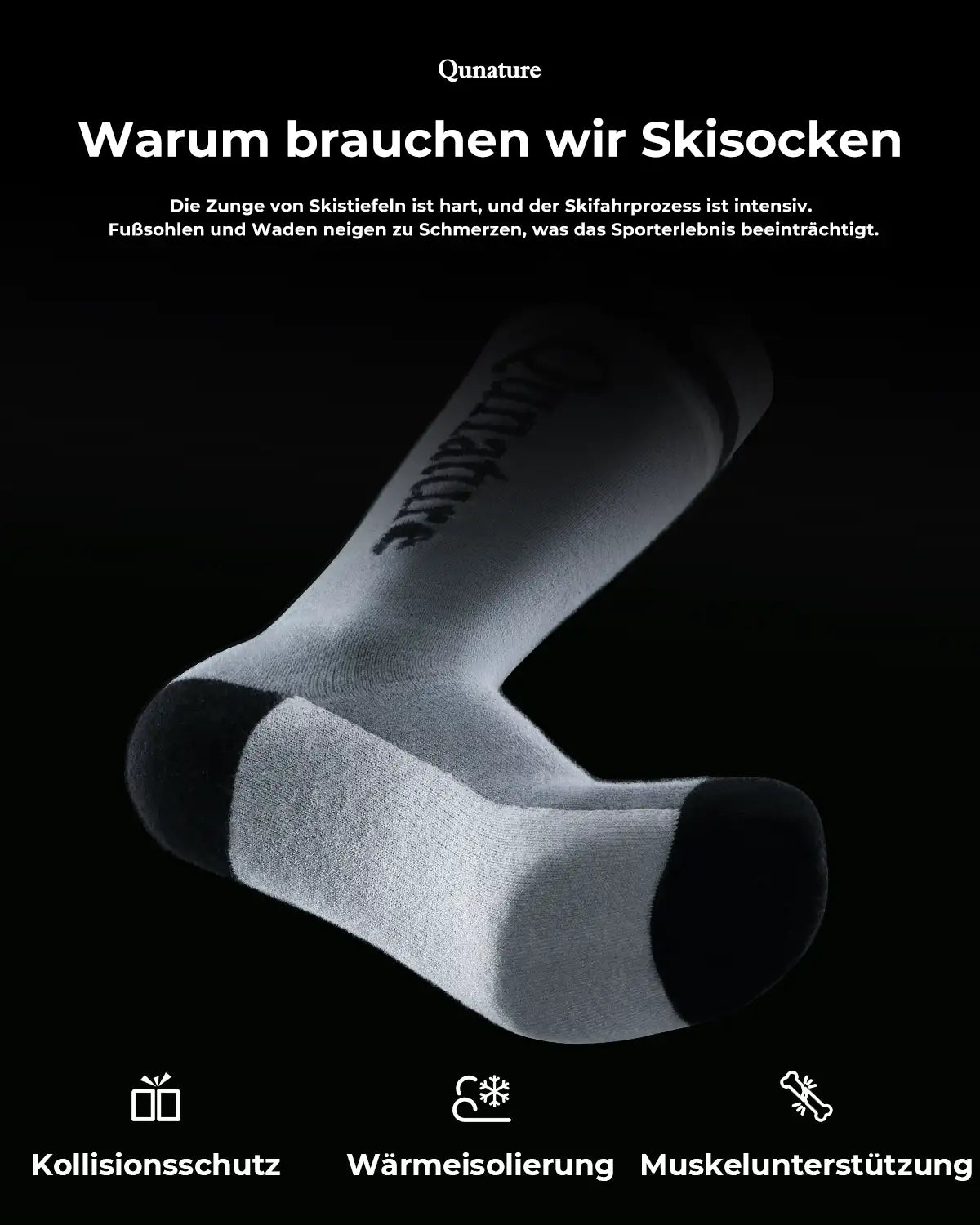 skisocke im detail mit kollisionsschutz und wärmeisolierung
