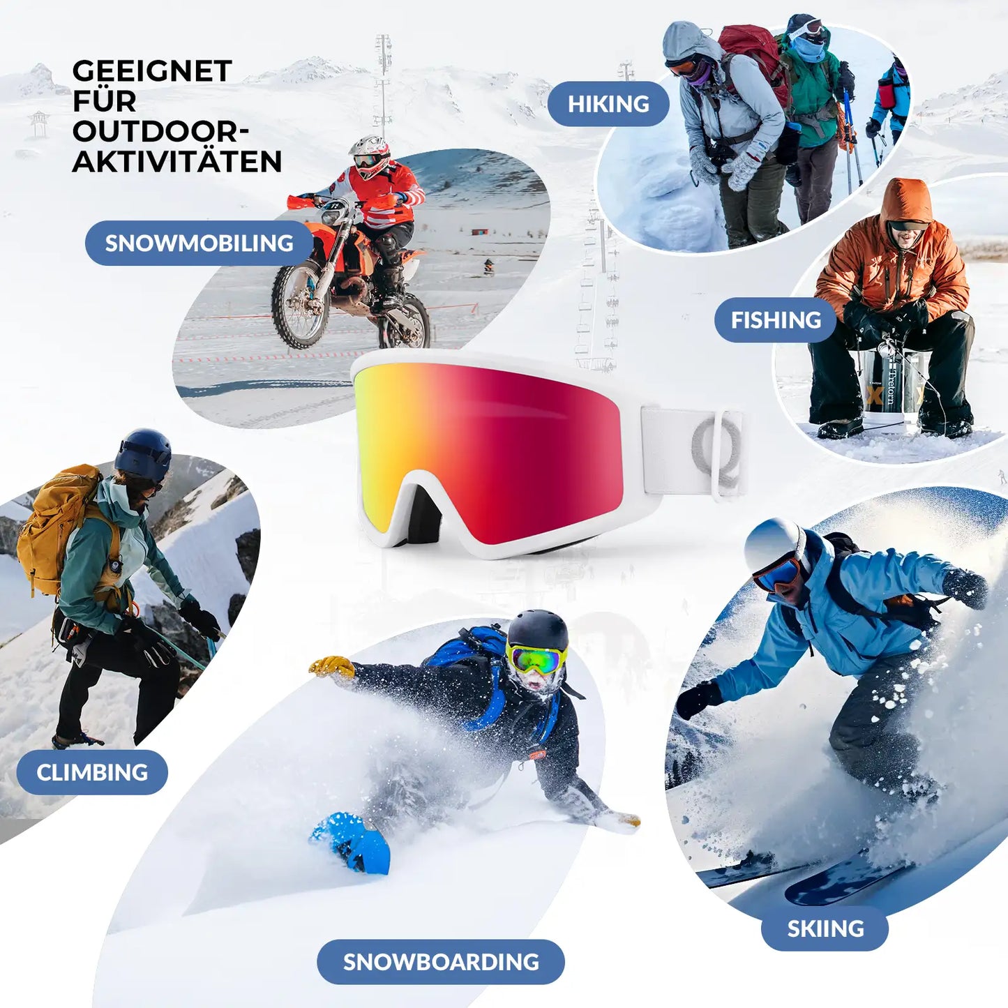 skibrille fuer verschiedene outdoor aktivitaeten