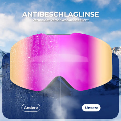 pinke skibrille mit antibeschlag-linse und vergleich