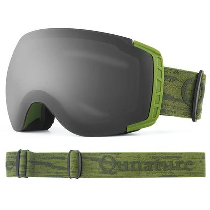 skibrille olivgrüner rahmen dunkelspiegel linse