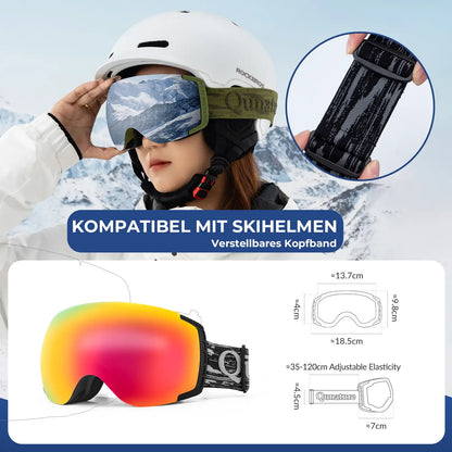 Antifog UV400 Skibrille für Brillenträger