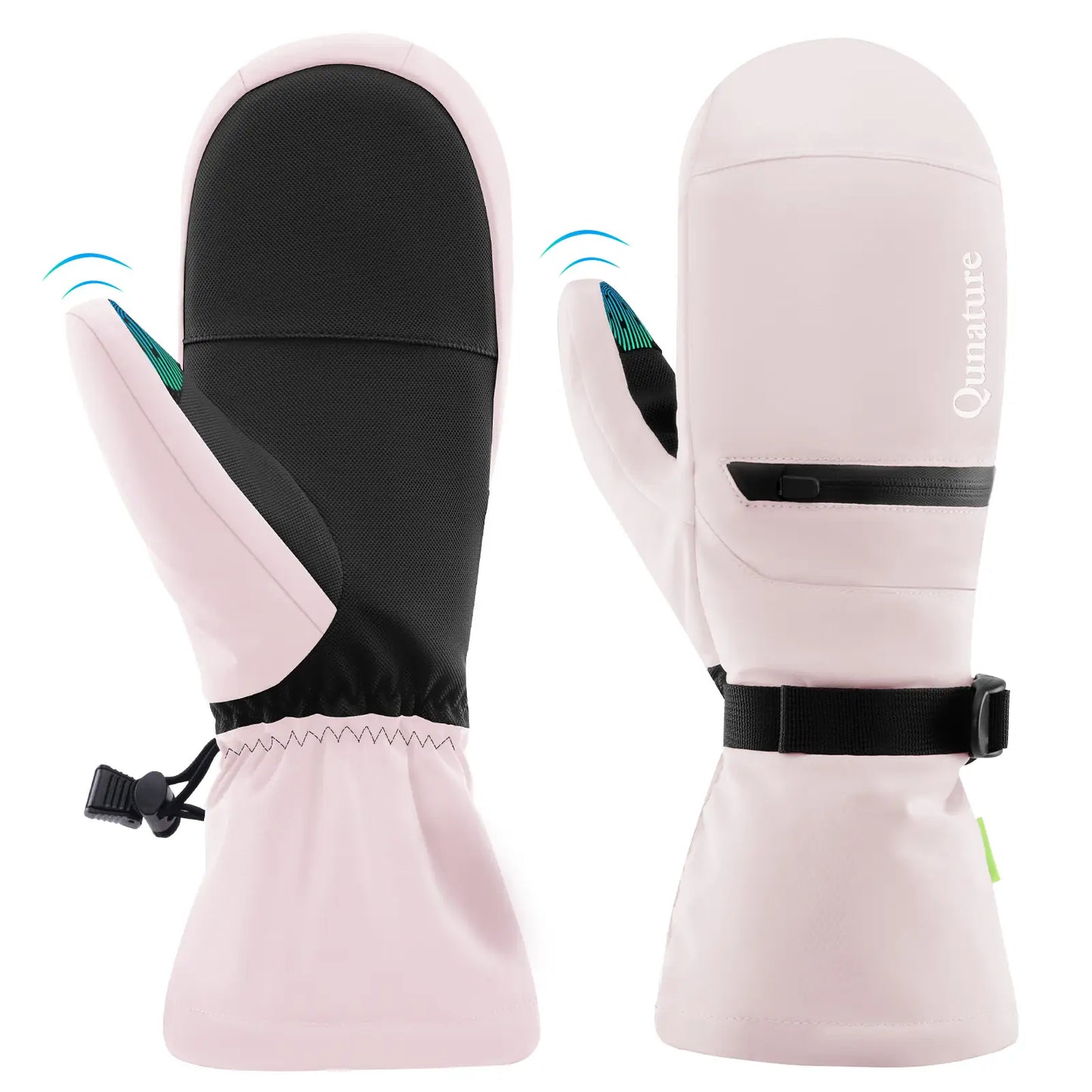 warme und winddichte skihandschuhe in rosa