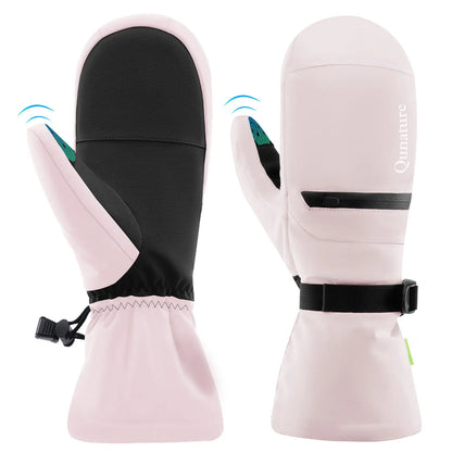 warme und winddichte skihandschuhe in rosa