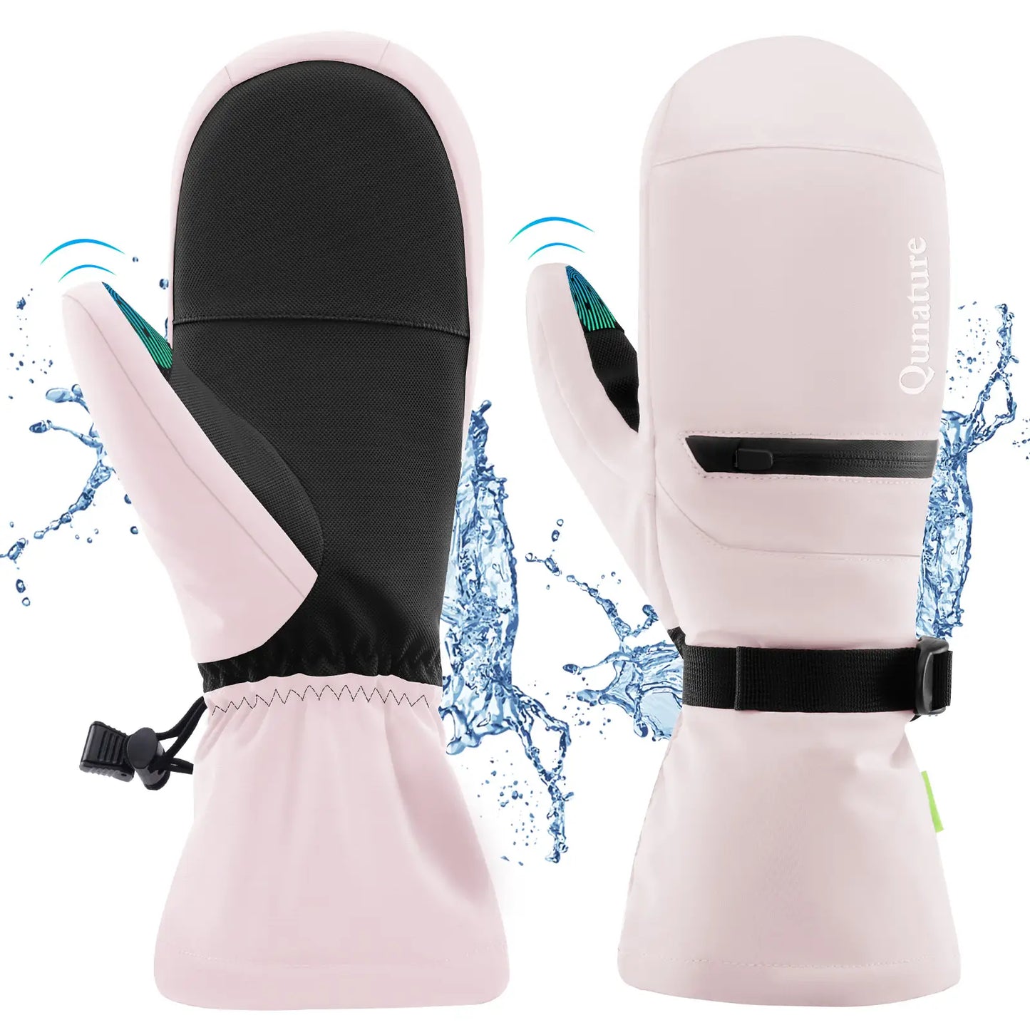wasserdichtigkeitstest bei rosa skihandschuhen