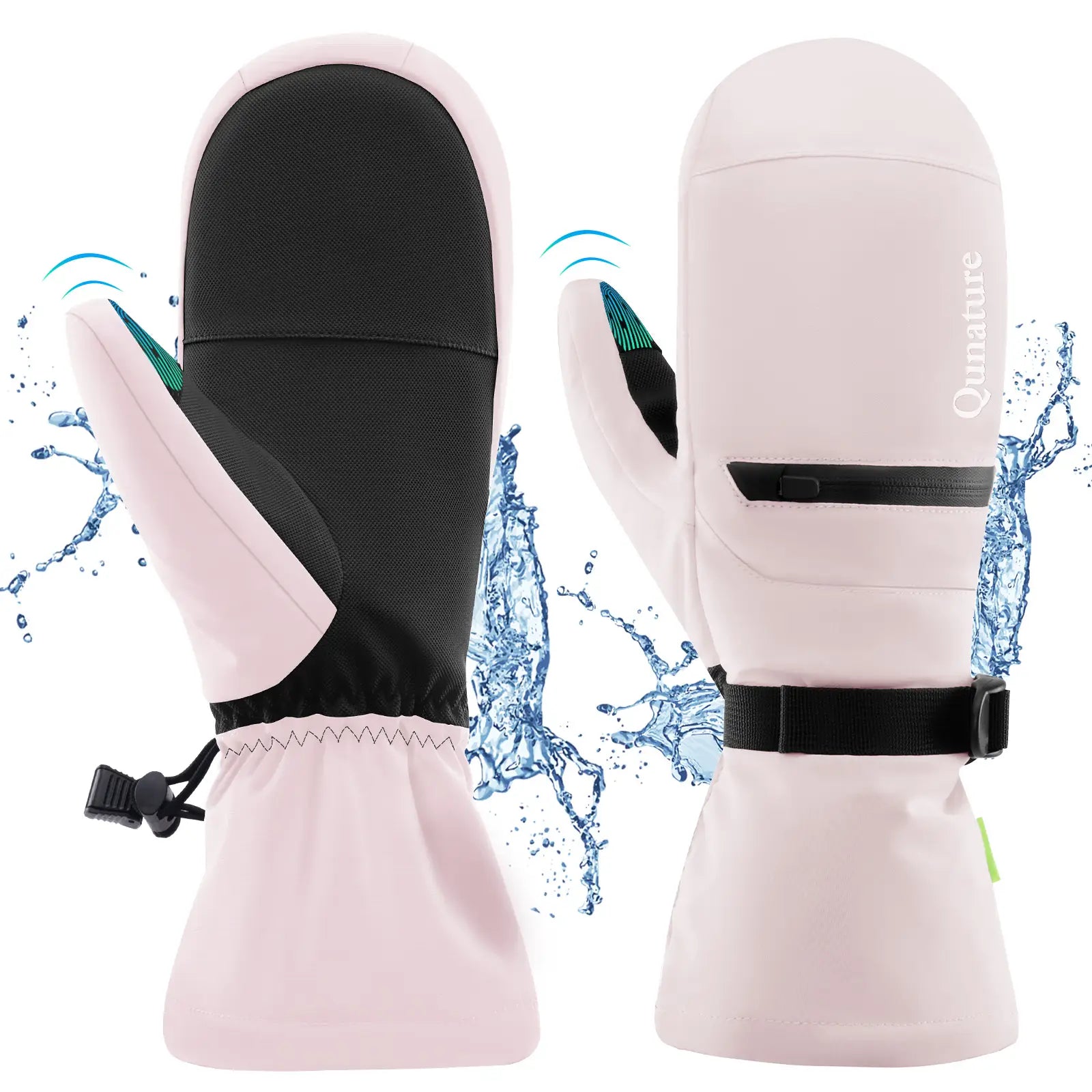 wasserdichtigkeitstest bei rosa skihandschuhen
