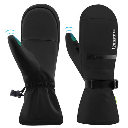 warme und winddichte skihandschuhe in schwarz