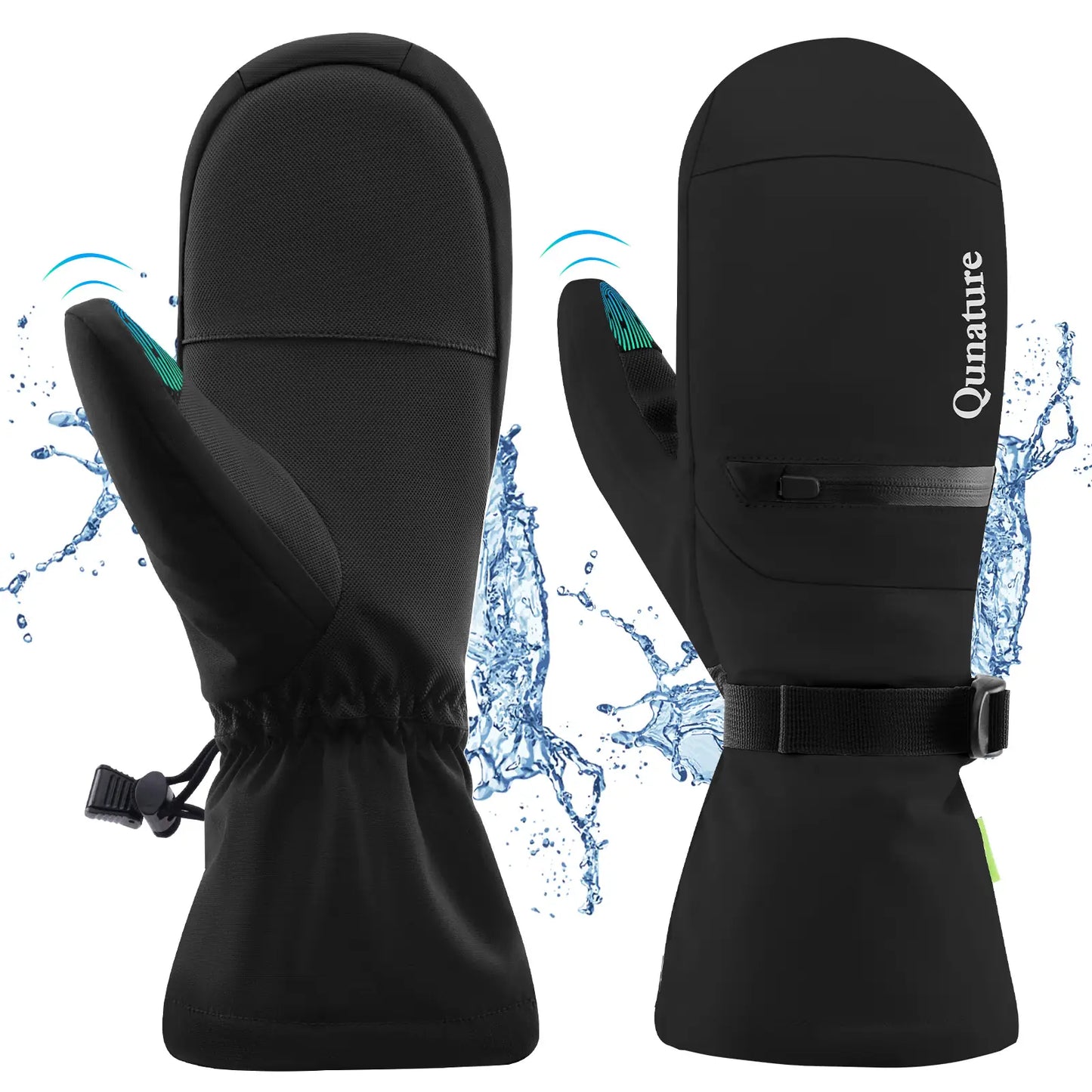 wasserdichtigkeitstest bei schwarzen skihandschuhen