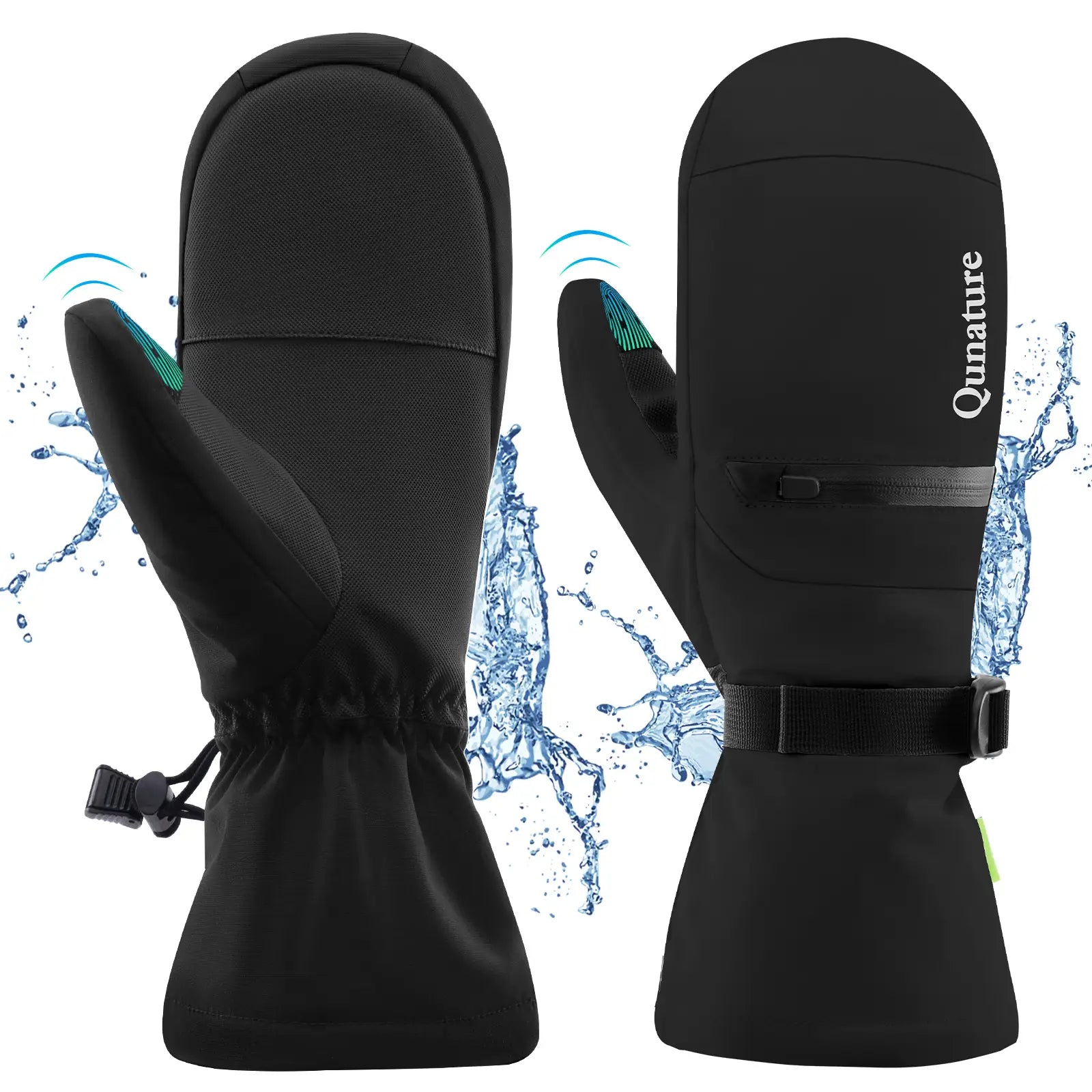 wasserdichtigkeitstest bei schwarzen skihandschuhen