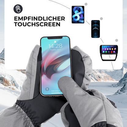 touchscreen-funktion bei grauen skihandschuhen