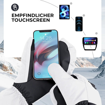 touchscreen-funktion bei weissen skihandschuhen