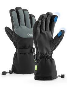 grau-schwarze skihandschuhe mit touchscreen-funktion