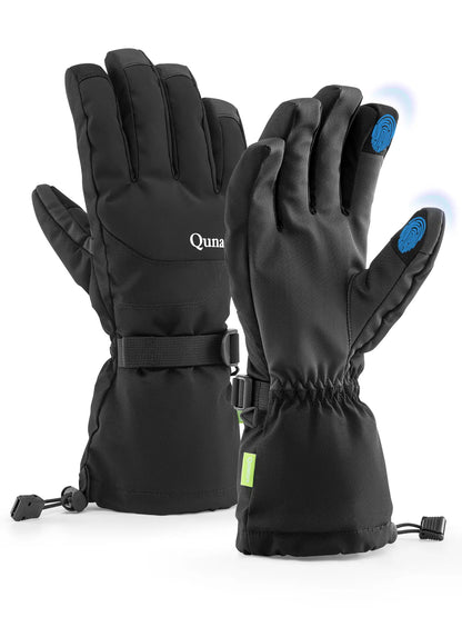 schwarze skihandschuhe mit touchscreen-kompatibilität