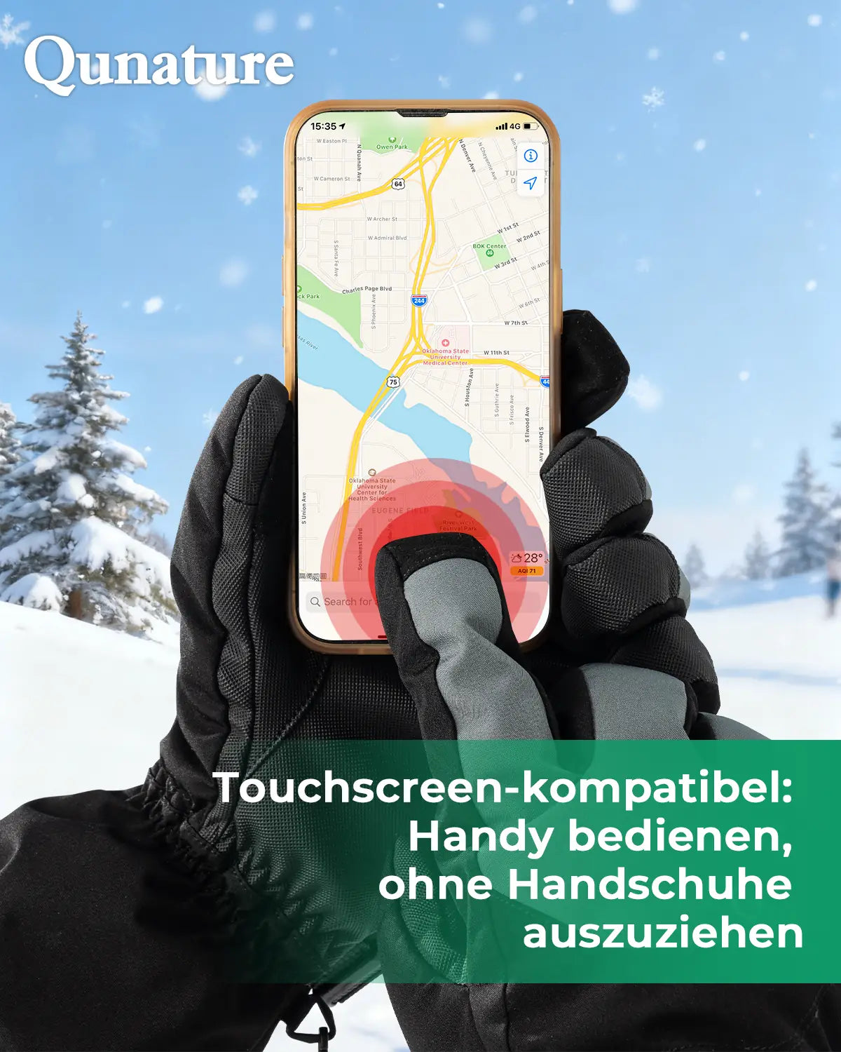 touchscreen-kompatible skihandschuhe zur nutzung von smartphones