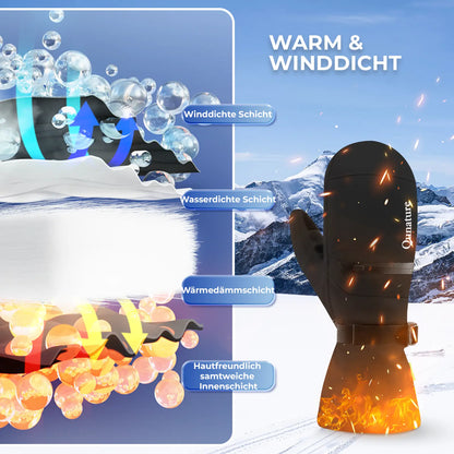warm und winddicht schwarze skihandschuhe
