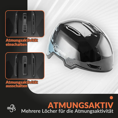 schwarzer skihelm mit verstellbarer belüftung und atmungsaktivität
