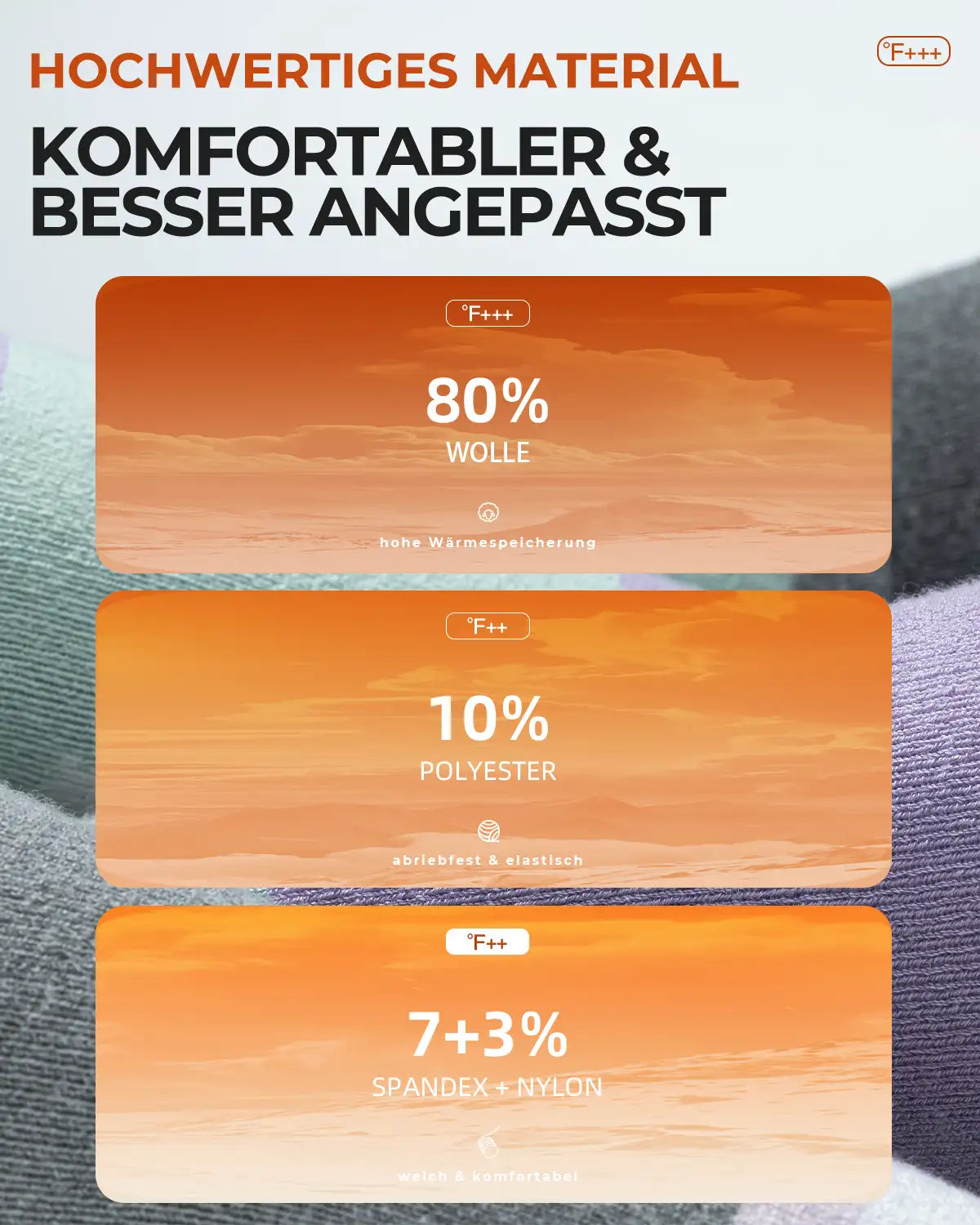 skisocken mit hochwertigem wolle gemisch