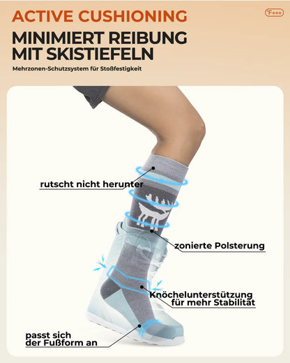 skisocken mit zonierter polsterung und stabilität