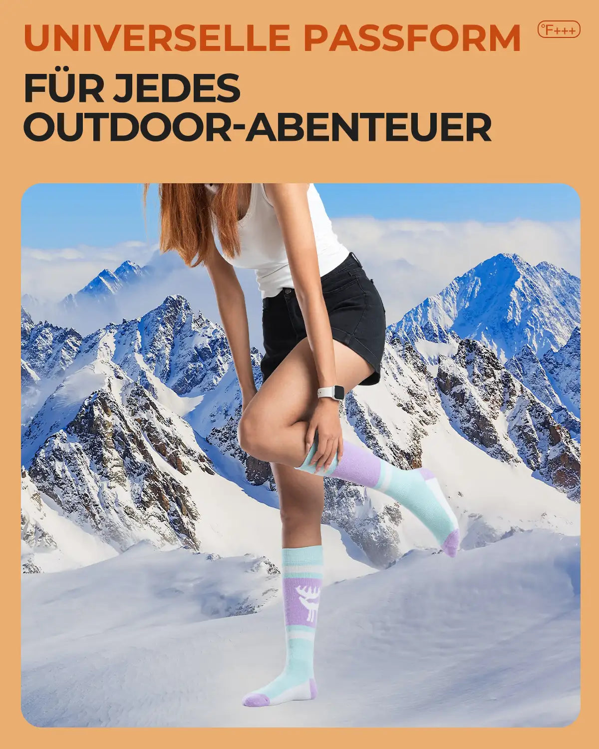 skisocken in schnee für outdoor abenteuer
