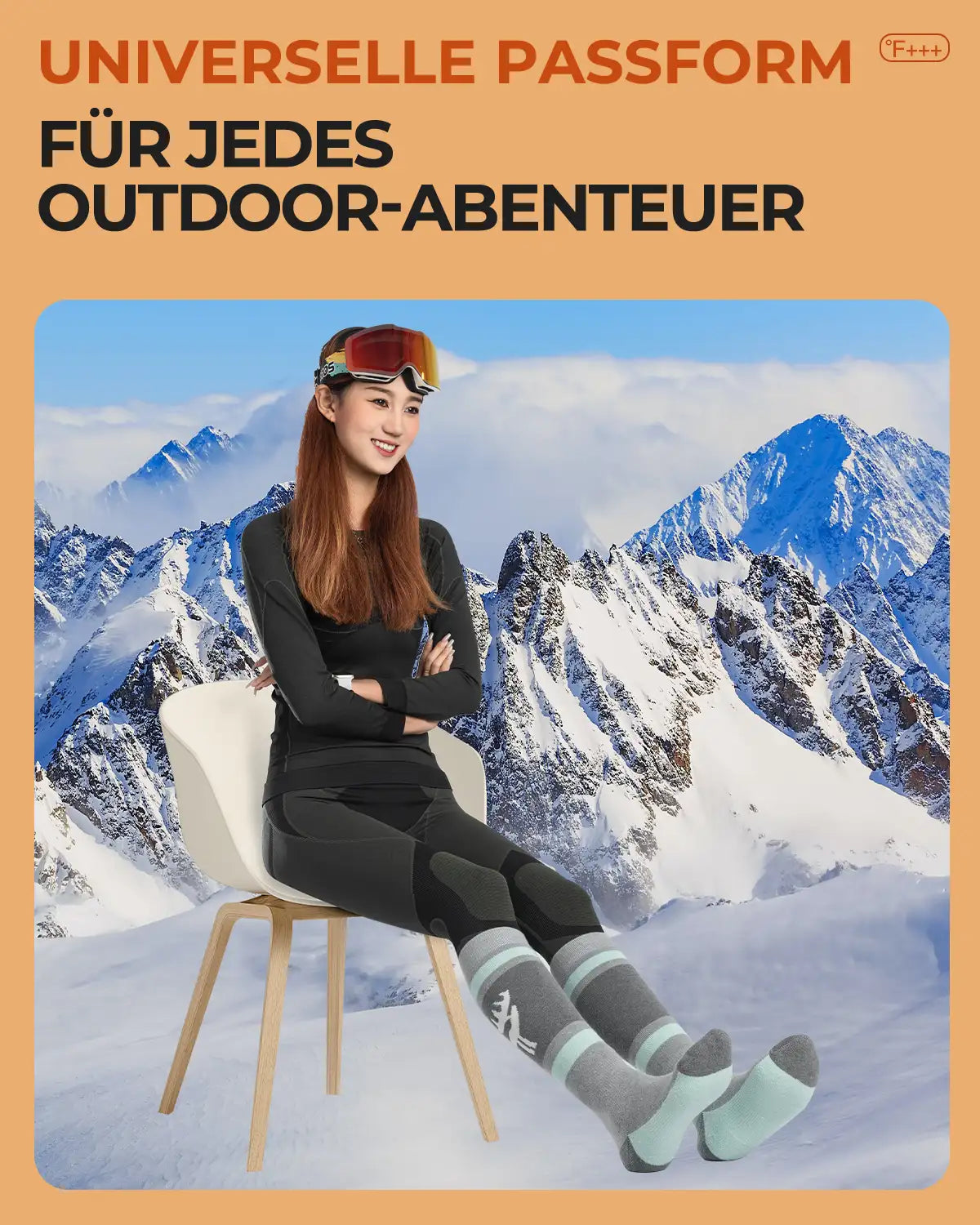 skisocken grau mint für wintersportaktivitäten