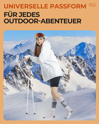 skisocken rosa grau für skifahren und bergsteigen
