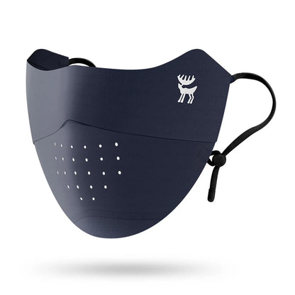 dunkelblaue sonnenschutz maske mit loechern