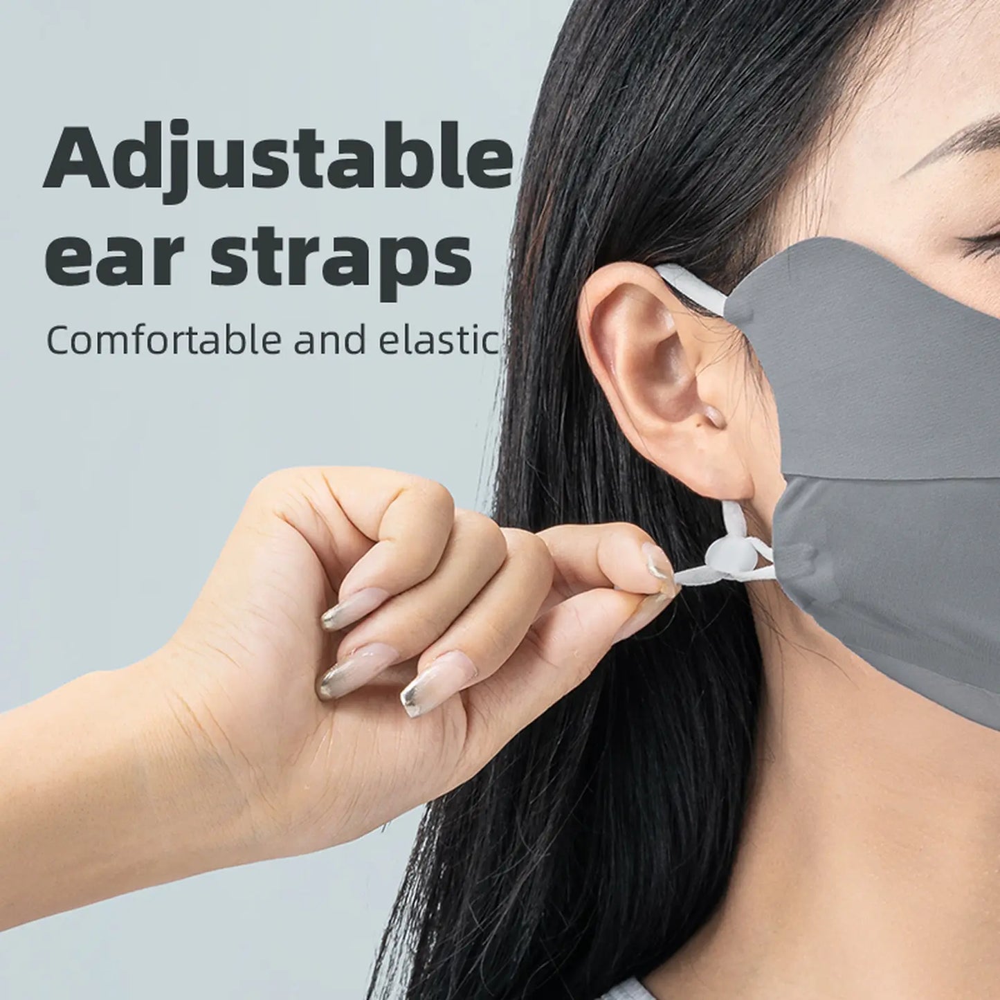 verstellbare sonnenschutz maske grau