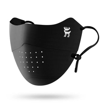 schwarze sonnenschutz maske getragen von mann