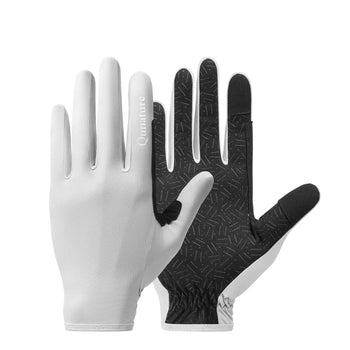 weiße dünne rutschfeste outdoorhandschuhe doppelansicht