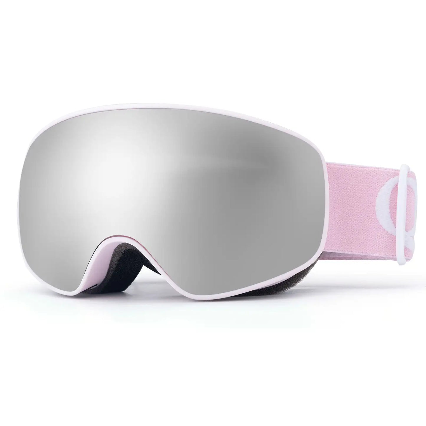 rosa skibrille mit silber spiegelglas