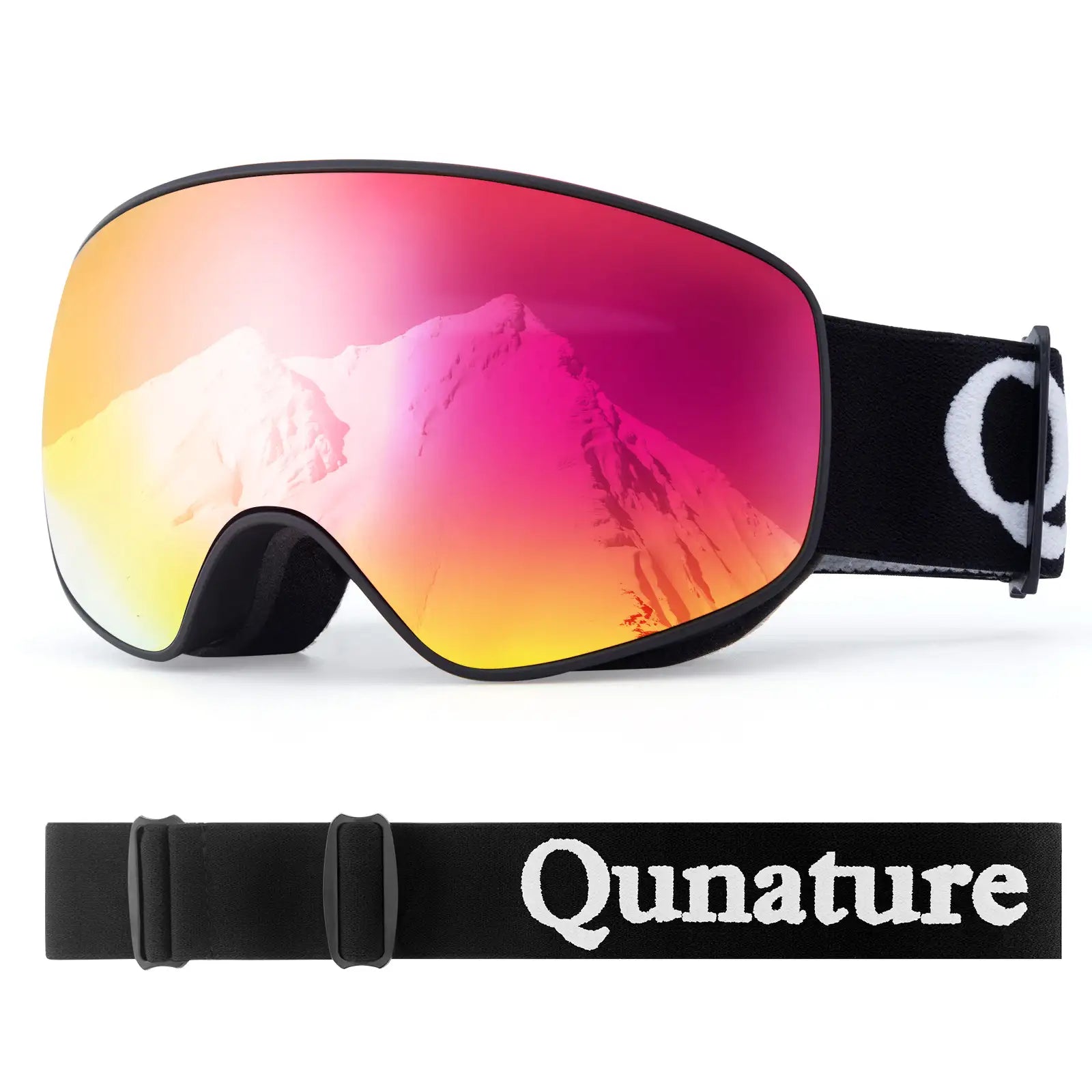 schwarze skibrille mit verstellbarem kopfband
