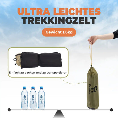 ultraleichtes zelt mit 1,5kg gewicht und kompakter packgröße