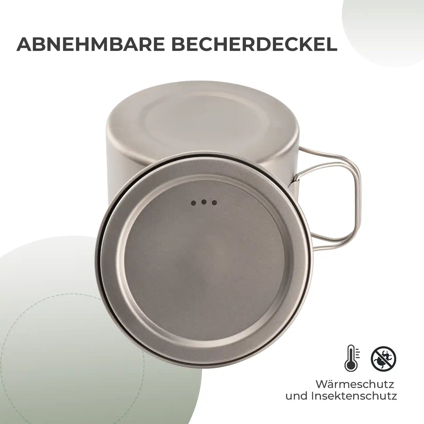 titan camping becher mit abnehmbarer deckel für wärmeschutz und insektenschutz
