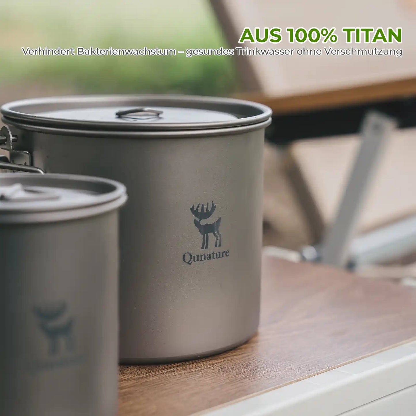titan camping becher aus 100% titan für gesundes trinkwasser