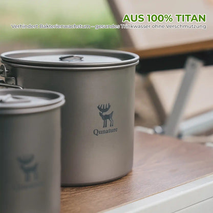 titan camping becher aus 100% titan für gesundes trinkwasser